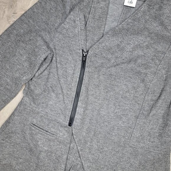 Cabi rebel Zip-Front Gray light jacket cartigan sweater zipper detail - Picture 9 of 9